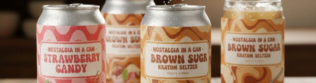 Nostalgia In A Can: Creating Snack-Inspired Kratom Seltzers (Think Strawberry Candy, Brown Sugar)- read here on blog post page of drinknoms